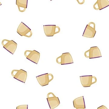 Pattern beverage cup ceramic cartoon vector Stock Illustration