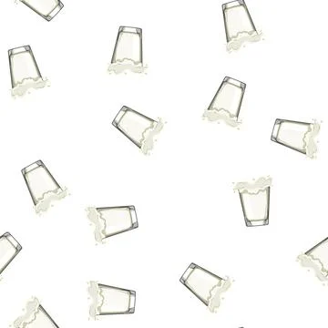 Pattern beverage milk cup cartoon vector Stock Illustration