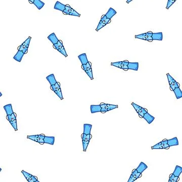 Pattern beverage soda bottle character cartoon vector Illustrazione stock