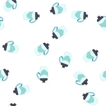 Pattern bicycle bike bottle cartoon vector Stock Illustration
