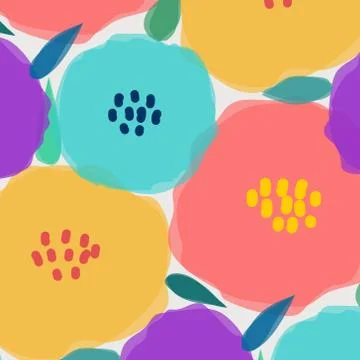 Pattern With Big Pastel Flower. Vector Illustration Background. Stock Illustration