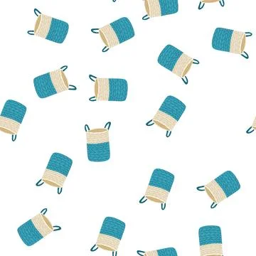 Pattern bin basket for storage cartoon vector Stock Illustration