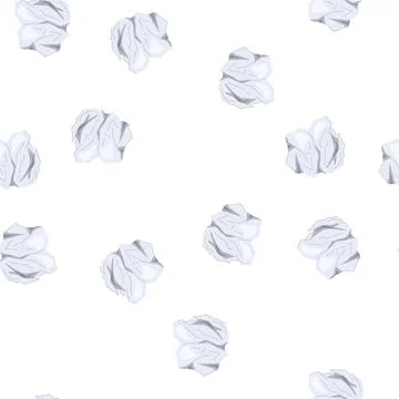 Pattern bin crumpled paper balls cartoon vector Stock Illustration