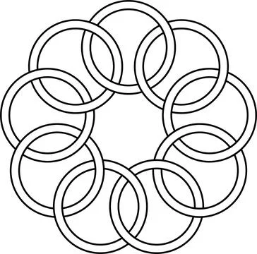 Pattern binding rings, chain links, round rings, vector Stock Illustration