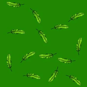 Pattern biodegradable banana leaf sketch hand drawn 스톡 일러스트