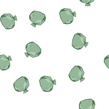 Pattern biodegradable compostable trash bag cartoon vector Stock Illustration