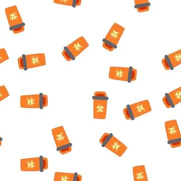 Pattern biohazard medical waste bin cartoon vector Stock Illustration
