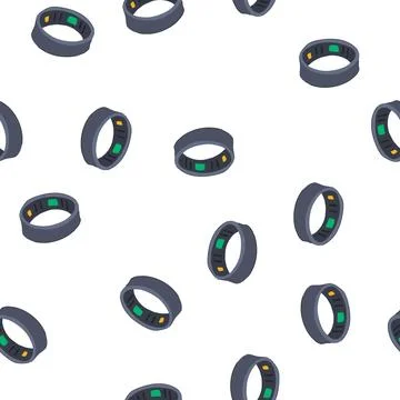 Pattern biometric smart ring cartoon vector Stock Illustration