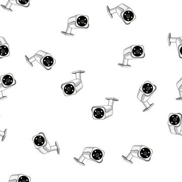 Pattern biometrics facial recognition camera cartoon vector Stock Illustration