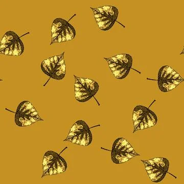 Pattern birch fall autumn leaf sketch hand drawn Stockillustratie