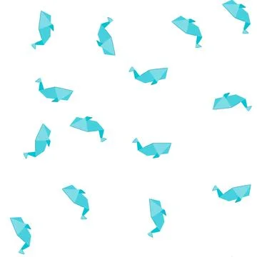 Pattern bird origami animals cartoon vector Stockillustratie