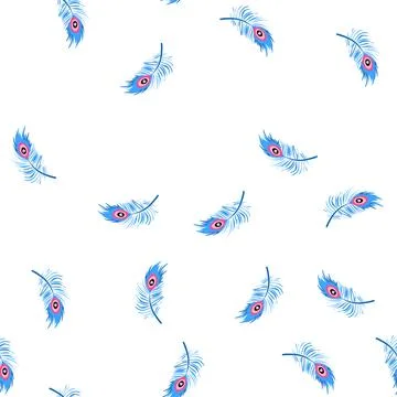 Pattern bird peacock feather cartoon vector Stockillustratie