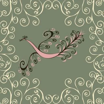 Pattern bird peacock Stock Illustration