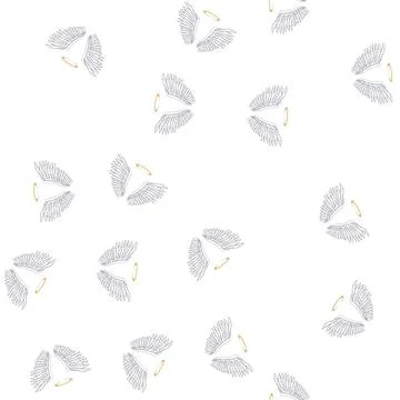 Pattern bird wing angel cartoon vector Illustrazione stock