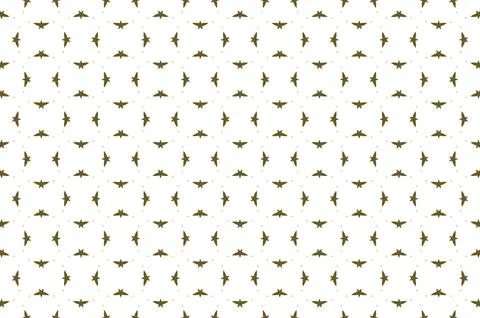 A pattern of birds and dots is printed on a white background Illustrazione stock
