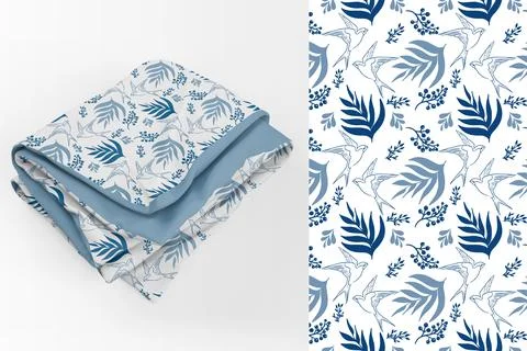 A pattern with birds and leaves Stock Illustration