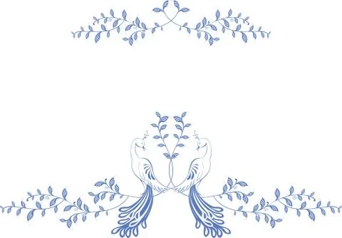 Pattern. Birds of paradise sitting on a branch with berries. EPS10 vector Stock Illustration