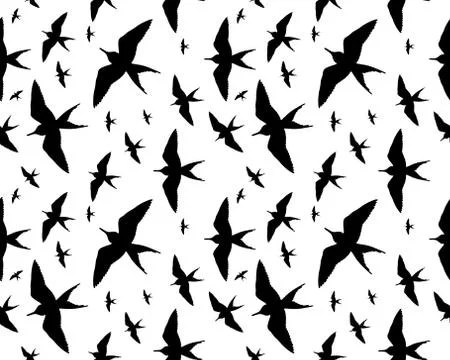 Pattern of birds silhouettes Stock Illustration