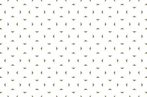 A pattern of birds is spread across a white background Stock Illustration