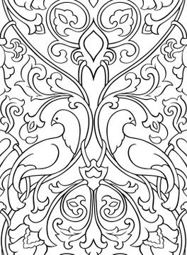 Pattern with birds for wallpaper. Stock Illustration