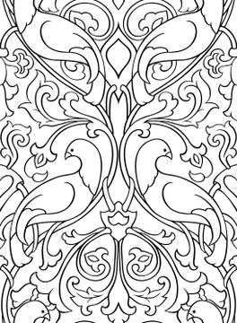 Pattern with birds for wallpaper. Stock Illustration