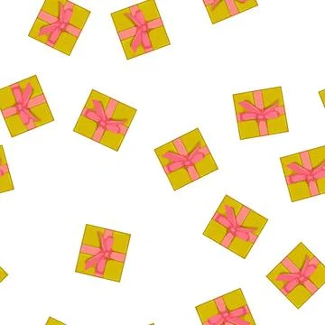 Pattern birthday gift box cartoon vector Illustrazione stock