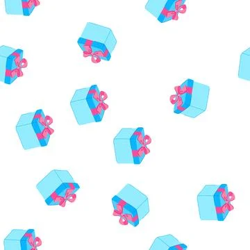 Pattern birthday gift box cartoon vector 库存插图