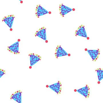 Pattern birthday party hat cartoon vector Stock Illustration
