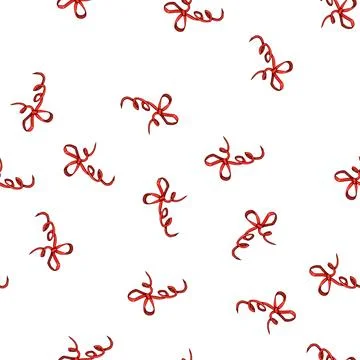 Pattern birthday red bow ribbon cartoon vector Stock Illustration