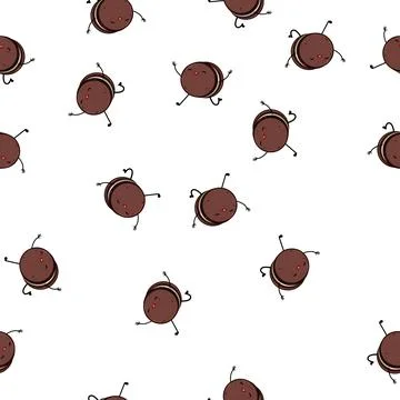 Pattern biscuit cookie character cartoon vector Stock Illustration