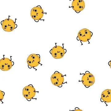 Pattern bit coin character cartoon vector イラスト素材