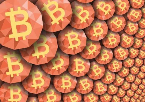 Pattern with Bitcoin symbols. Illustrazione stock