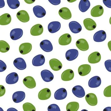 Pattern of black and green olives for your design, packing, leaflets, signboa Stock Illustration