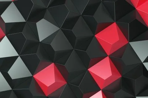 Pattern of black and red pyramid shapes Stock Illustration