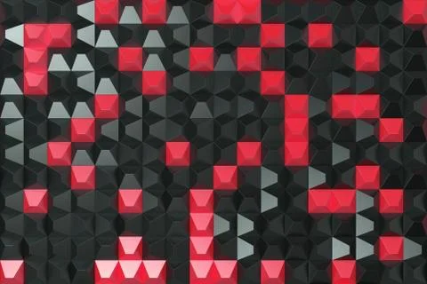 Pattern of black and red pyramid shapes Stock Illustration