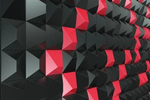 Pattern of black and red pyramid shapes Stock Illustration