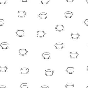 Pattern with black and white cups Stock Illustration