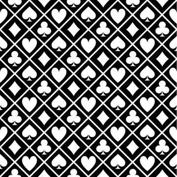 Pattern Of Black And White Fabric Poker Table 스톡 일러스트