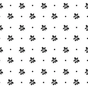 Pattern black and white flowers, asphodel Stock Illustration