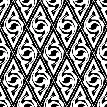 Pattern with black and white geometric forms, modern stylish image. Stock Illustration