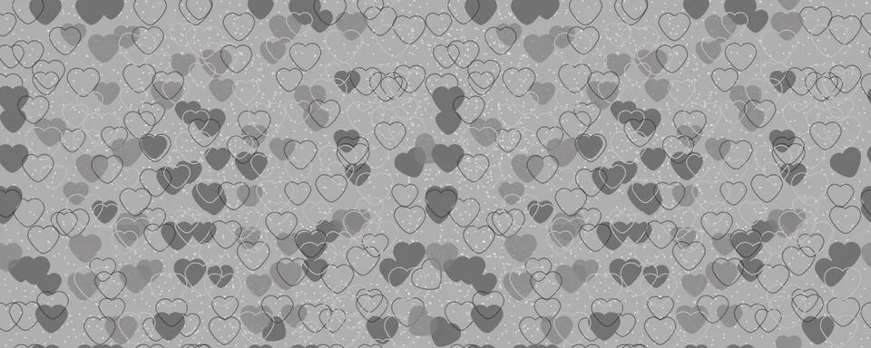 The pattern of black and white hearts. Horizontally and vertically seamless b Stock Illustration