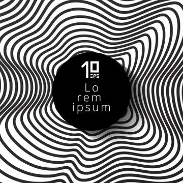 Pattern black and white lines wave abstract background. Illustrazione stock