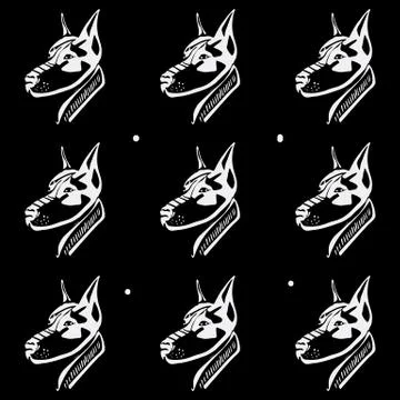 Pattern black and white, monochrome. Stock Illustration