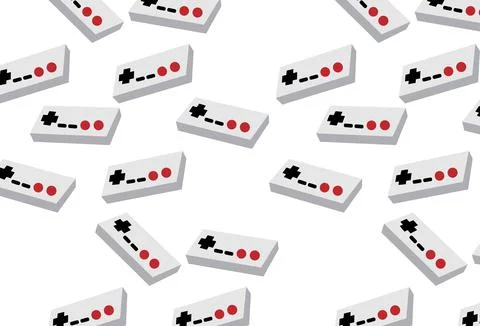 Pattern from the black and white old retro vintage hipster joysticks, manipul イラスト素材