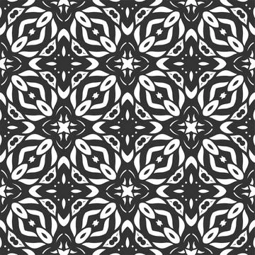 Pattern black and white shape. Simple seamless ornament background Stock Illustration