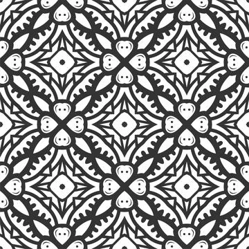Pattern black and white shape. Simple seamless ornament background Illustrazione stock