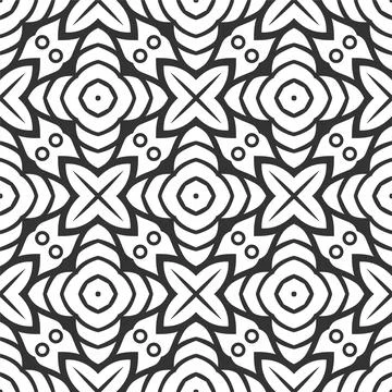 Pattern black and white shape. Simple seamless ornament background Stock Illustration