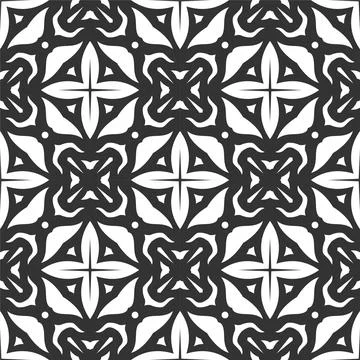 Pattern black and white shape. Simple seamless ornament background Stock Illustration