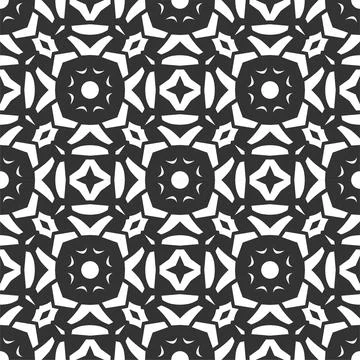 Pattern black and white shape. Simple seamless ornament background Stock Illustration