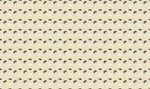 Pattern of black and yellow bees flying in the sky Stock Illustration